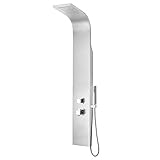 ducha hidromasaje Material acero inox Idralite Columna IDROMASAJE DE Acero INOX Cepillado HANTIHUELLAS Cascada Tubo Redondo