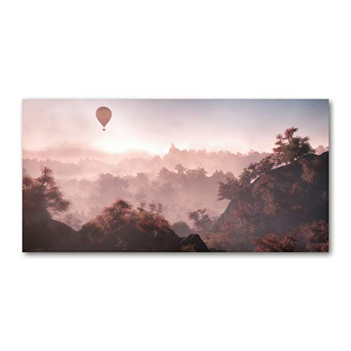Toile 120x60 Paysage Brun Ballon Au-Dessus De La Forêt pour salon mural