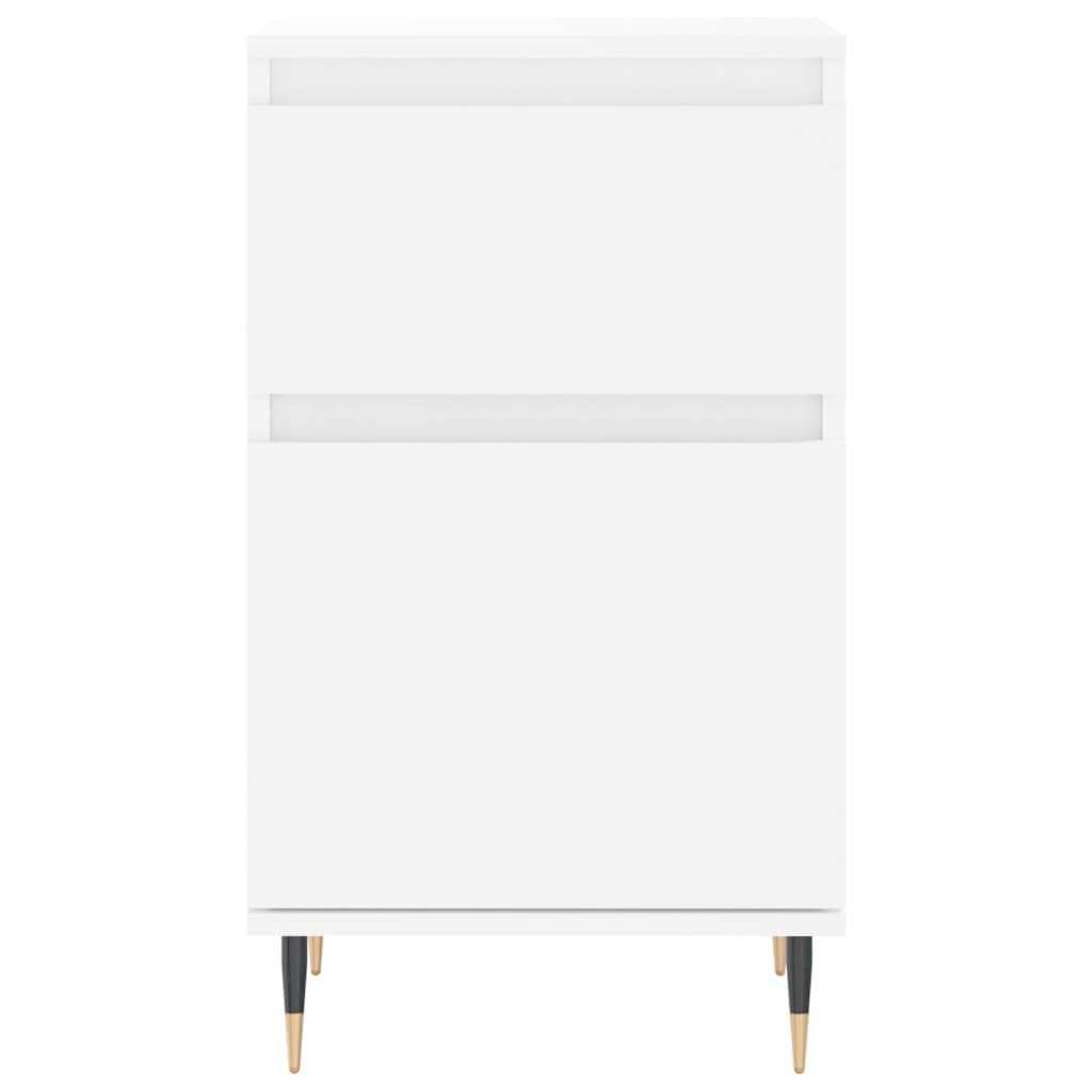 Credenza Bianca 40x35x70 cm in Legno Multistrato e Ferro