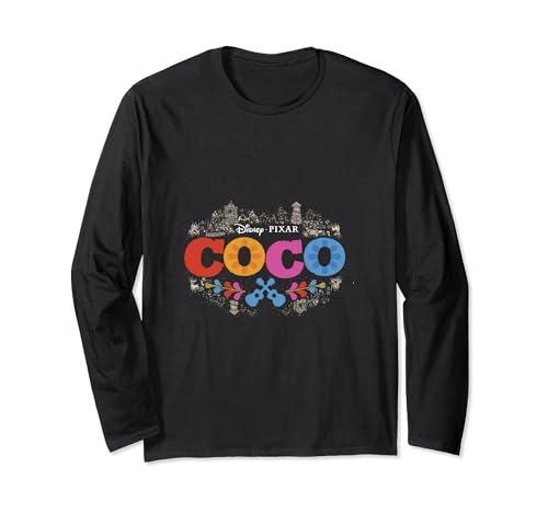 T-shirt manches longues Disney Pixar Coco logo coloré pour adulte en coton