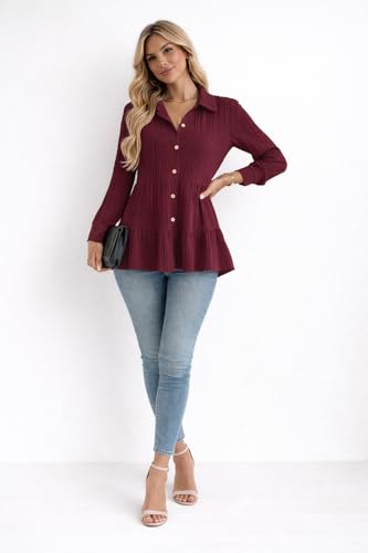 Image of TOPLOT Tops for Woman | Kurti Stylish with Shirt Design | Comfortable Western Top | Versatile Perfect for Casual & Everyday Fashion | Kurti for Woman | Korean Style (5247)