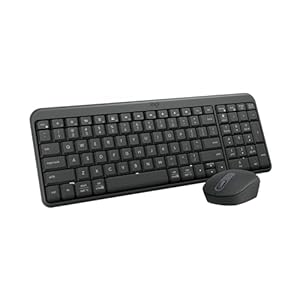 Logitech Combo de mouse y teclado inalámbricos Bluetooth MK250: conectividad rápida y fácil, teclado inalámbrico compacto, mouse ambidiestro, construcción duradera – Windows/MacOS – Grafito