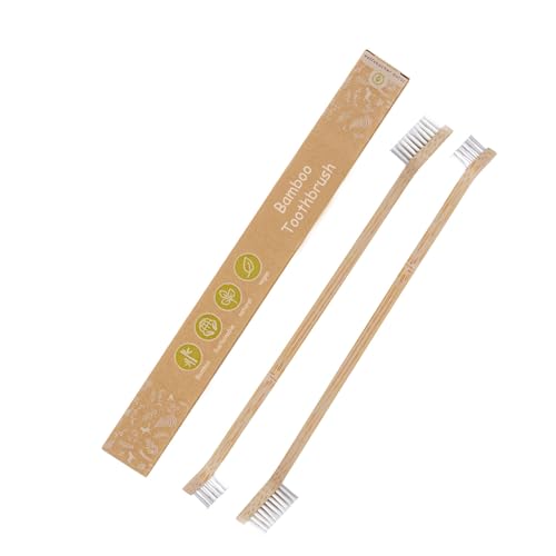 Wolfsbacher Spazzolino da Denti per Cani e Gatti in Bambù 2 in 1