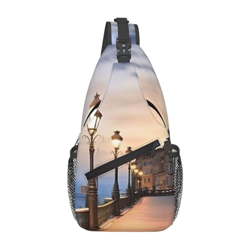 Mochila pequeña tipo sling para hombre y mujer negra miniatura 6