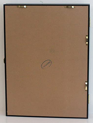 Image of Large 19 X 14 Pin Display Case Medal Shadow Box with 98% UV Protection for Military Medals, Beach Tags, Jewelry Pins, Pin Gift, Insignia Ribbons, Pin Collectibles Cherry Finish