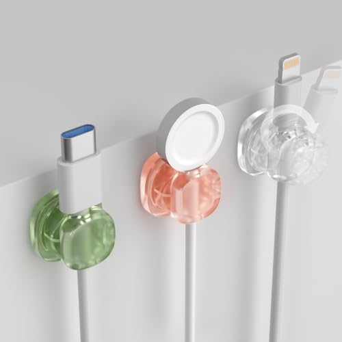 3 Pack Rotating Cable Organizer, 360° Swivel Cord Winder for Desk