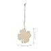 Amosfun Wooden Four-Leaf Clover Ornaments St. Patricks Day DIY Wood Arts and Crafts Shamrock Wooden Hanging Adornments Party Favors Decorations 20PCS