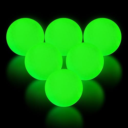 flintronic 6PCS Pelotas de Golf Luminosas, Bolas Luminosas de Golf Que Brillan Intensamente, Fluorescentes para Torneo, Brillantes, para Entrenamiento Nocturno y Tiro Largo