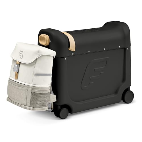 JetKids Stokke Travel Bundle, Black - Includes BedBox Ride-On Suitcase & Backpack - Best for Kids 2-7 Years Old (Up to 77 lbs)