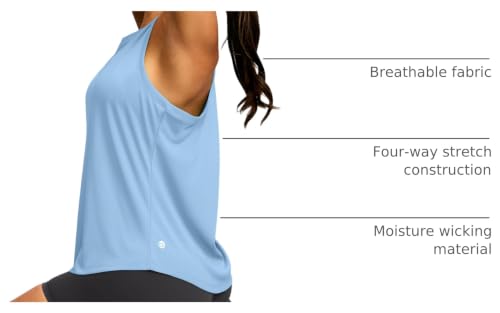 Image of Women's Workout Tops Racerback Athletic Tank Tops Sleeveless Loose Fit Yoga Running Gym Shirts for Women