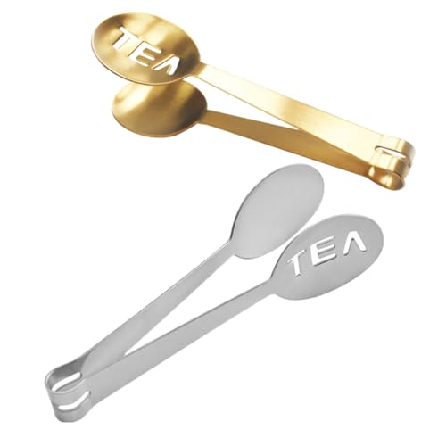 Hemobllo 2piezas Pinza Para Té De Acero Inoxidable Cuchara Para Té Suelto Taza Diseño Herramienta De Cocina Duradera