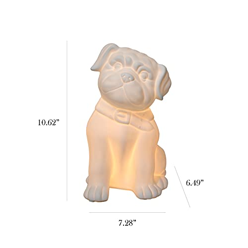 Simple Designs Lt3212-Wht White Porcelain Animal Shaped Table Lamp, Puppy Dog #TOP3