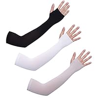 tao pipe 3 Paare UV-Schutz Armlinge, Sonnenschutz Arm Sleeves für Outdoor Aktivitäten für Männer Frauen Kinder Kühlung Arm Warmer Armstulpen(Schwarz, Weiß, Grau)