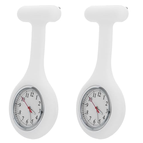OUNONA Reloj de Enfermera Broche para Sujetar Reloj de Bolsillo Pequeño de Acero Inoxidable y Silicona Diseño Resistente para Uso Hospitalario y Personal Médico