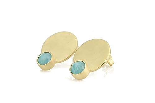Boucles d'oreilles amazonite or anti-allergie confort oreilles sensibles
