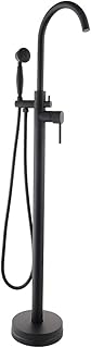 Freestanding Bathroom Tap Bath Modern Freestanding Bathroom Tap Hand Shower Bathroom with Hand Shower HandsetMixer Tap Bathroom Floor Bath Tap Bathroom Shower Fitting Matt Black,