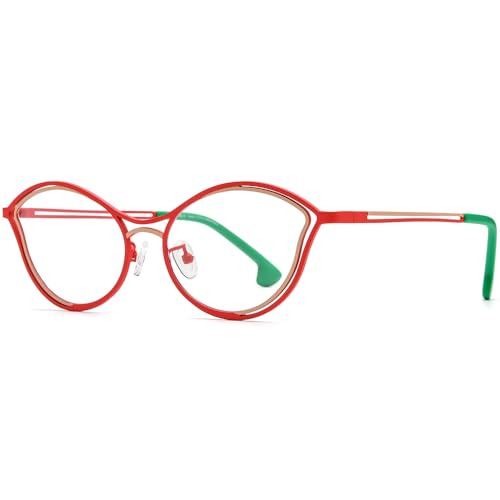 Image of FONEX Colorful Pure Titanium Glasses Frame Women Retro Round Eyeglasses