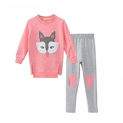 Boys Girls Fall Winter Fox Clothes Outfits 5-10 Years Old Kids Chlid Long-Sleeved Sweatershirt Tops Pants Sets
