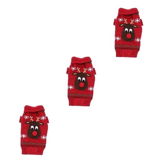 Didiseaon 3 Peças Suéter De Férias Pulôver Suéter De Cachorrinho Ideias Para Presentes Roupas Para Cachorrinhos Roupas Para Animais De Estimação Roupas Para Cachorrinhos Vestidos