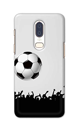 Image of Printed Hard Back Cover Case for OnePlus 6 Back Cover (Football Icon) -702