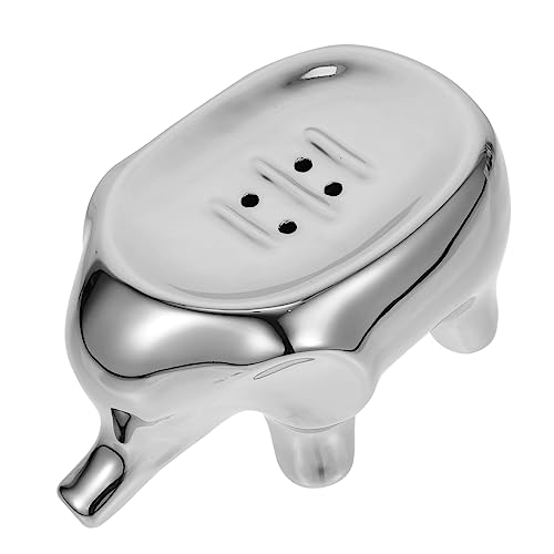 CAXUSD ゾウ 石鹸 ホルダー バス 石鹸 ホルダー 飾り 石鹸 お風呂 石鹸 液体 石鹸 皿 ホルダー 石鹸 容器 陶器 石鹸 ケース 陶器 石鹸 排水口 ラック 陶器 石鹸 スタンド バ