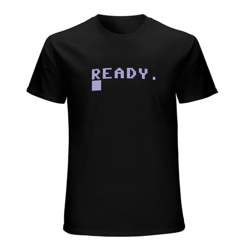 Commodore 64 T Shirt Console Keyboard Ready Computer Programmer Print Tee Black XL
