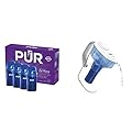 PUR Water Pitcher Bundle with Replacement Filters (Pack of 4) and PUR Plus 7 Cup Pitcher