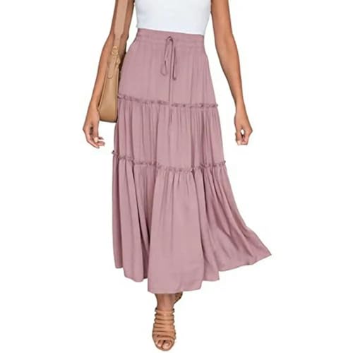 Jupe longue plissée haut de gamme à taille haute et volume patchwork gâteau m - 4