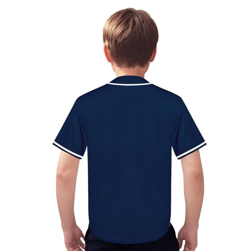 Slvriog Camiseta infantil de beisebol com botões para meninos e meninas, camisetas esportivas simple