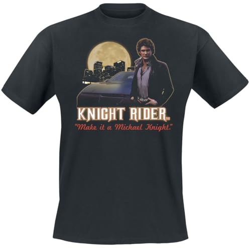 T-Shirt K 2000 Michael Knight Homme Noir Regular à Manches Courtes