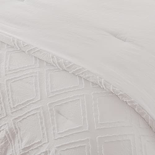 Sleepbella King Size Comforter Set Lightweight Microfiber Bedding Set, Diamond Tufted Design, Soft And Fluffy King Bed Comforter For All Seasons, White (King,104" W X 90" L, 3 Pieces) #TOP4
