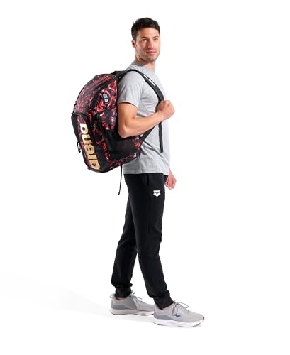 Image of ARENA Spiky III Backpack 45 Swimming Athlete Sports Gym Rucksack Large Training Gear Equipment Swim Bag for Men and Women, 45 Liters, Multi /Black