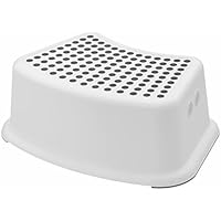 HomlyPro Toddler Step Stool for Toilet & Sink, Grey, 176 lbs Capacity, Non-Slip Bathroom Foot Stool for Kids, Sturdy Plastic Potty Training Booster Step with Anti-Skid Surface