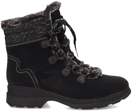 Clarks Women's Aveleigh Zip Warmlined Waterproof Fashion Boot, Black Waxy Suede, 8.5 | Image 1