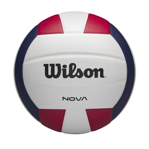 Wilson Nova Volleyball für den Innenbereich, offizielle Größe, Rot/Weiß/Marineblau