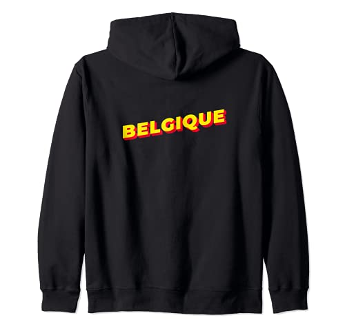 Flag Belgium Zip Hoodie, Black, S