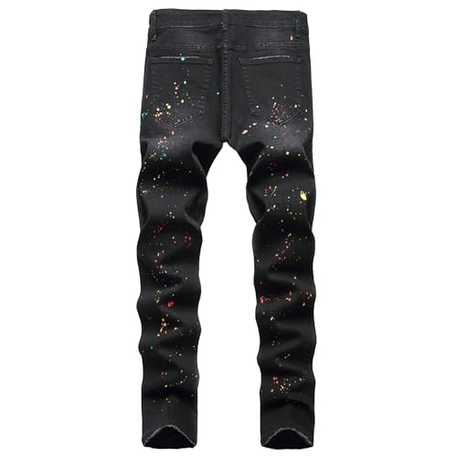 Jeans Strappati Uomo, Pantaloni Jeans Uomo Strappati Tempo Libero Stretch
