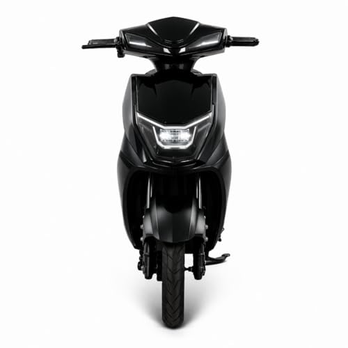 Image of EOX E3 Low Speed Electric Scooter Non RTO with 40-50Km Range, Black Portable Lithium Battery & Charger