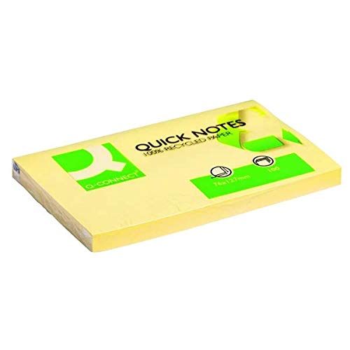 Q-Connect Recycled Quick Notes 76 x 127mm Yellow (Pack of 12) KF05610