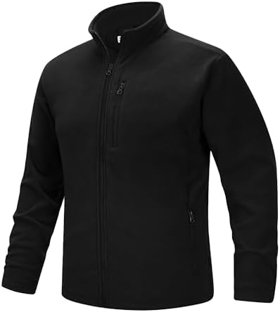 33,000ft Men's Full Zip Fleece Jacket Lightweight Warm Soft Polar Jackets