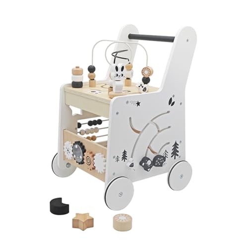 Wooden Baby Walker Activity Cubes,Baby Push Walker Toy for Toddler, 5in1 Montessori Learning&Educational Toys for 1+ Year Old Boy Girl | Sorting&Stacking | Bead Mazes and Counting Toys - image 9