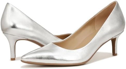 Naturalizer Womens Everly Pointed Toe Low Heel Stiletto Pump Silver Leather 7.5 M | Image 3