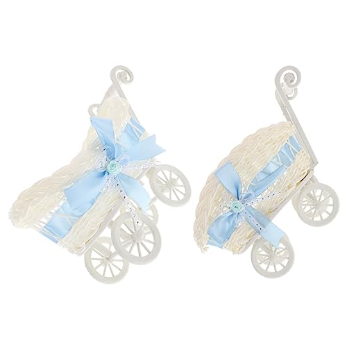 UPKOCH 2 Uds Cestas Tejidas Para Fiestas Mini Cestas Para Manualidades Portaesponjas Para Cochecito De Bebé Cestas De Almacenamiento De Papelería Contenedores Para Juguetes Cajas