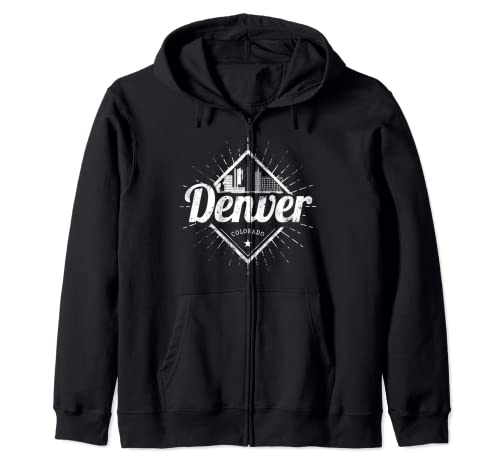 Denver Colorado Estados Unidos Skyline Vintage USA Recuerdo Sudadera con Capucha
