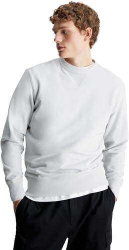 Calvin Klein Herren Sweatshirt Badge Crew Neck aus Baumwolle, Grau (Lunar Rock), XS – Ansicht 1