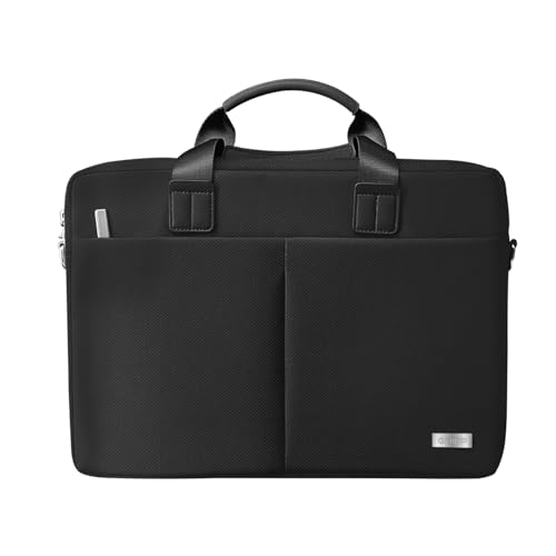 Image of GRIPP Hugo Laptop Sleeve Bag for Laptop /MacBook up to 14 Inch, Detachable Shoulder Strap, Carry Handle, Trolley Sleeve, Tablet Compartment, Multiple Organisers, Office and Travel Bag - Black