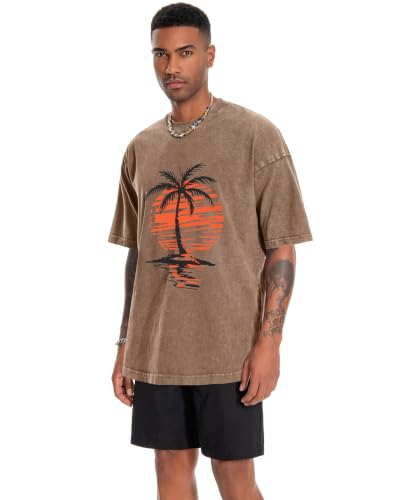 Image of Oversized Tshirts for Men Short Sleeve Vintage Washed Basic Loose Tees 2026