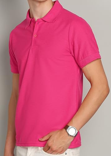 Image of INKKR Men's Polo Neck Half Sleeve Solid T-Shirts