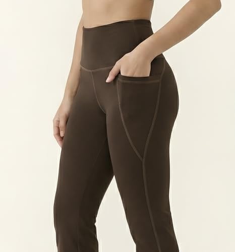 Image of Rock Paper Scissors Premium Flare Gym Pants High Waist Stretchable Flared Leggings with Pockets Gym wear /Active Wear Tights Yoga Pants Womens Workout Tights Gym Tight Black