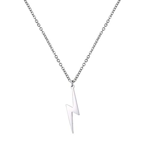 Amaxer Lightning Bolt Necklace Thunder Minimalist Pendant Flash Lightning Bolt Unisex Jewelry Charm Inspirational Gift (Flash)